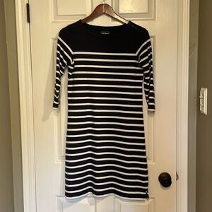 Blue stripe sweater dress